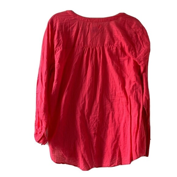 Old Navy Womens Size XL Pink Stripe V Neck Button Up Blouse - Picture 3 of 5